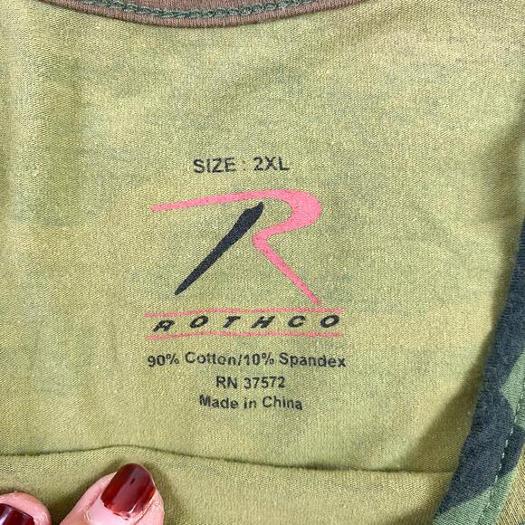 Vintage 90s Y2K Rothco Green Camo Tank Top Streetwear Gorpcore Womens Medium - Picture 3 of 7